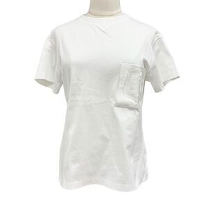 Hermes Short Sleeve Pocket T-shirt Cotton White Embroidery